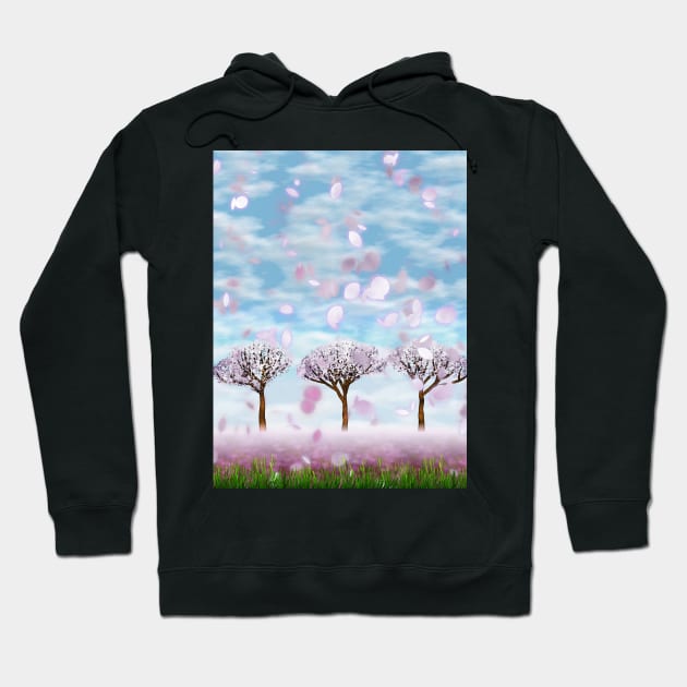 Sakurama - Cherry Trees Hoodie by BonniePhantasm